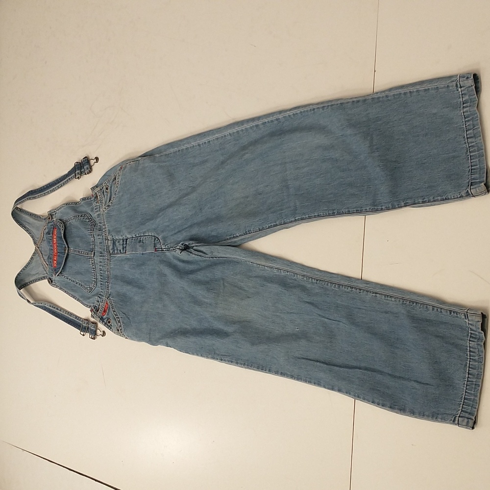 Vintage Denim Overalls 100% Cotton USA made Back Buckle Blue Jeans Lightweight - Picture 11 of 12
